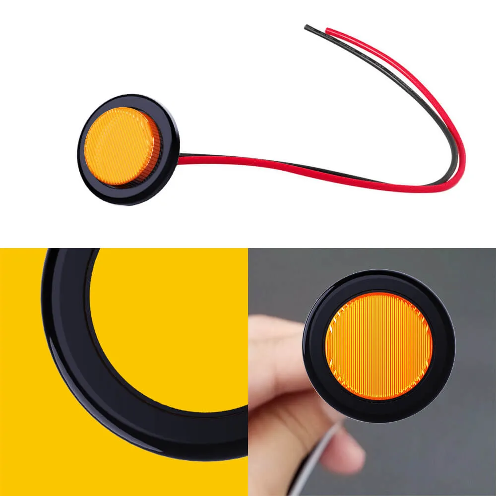 10PCS 2inch Round LED Side Marker Light for Truck Trailer 12V (red/yellow/white)