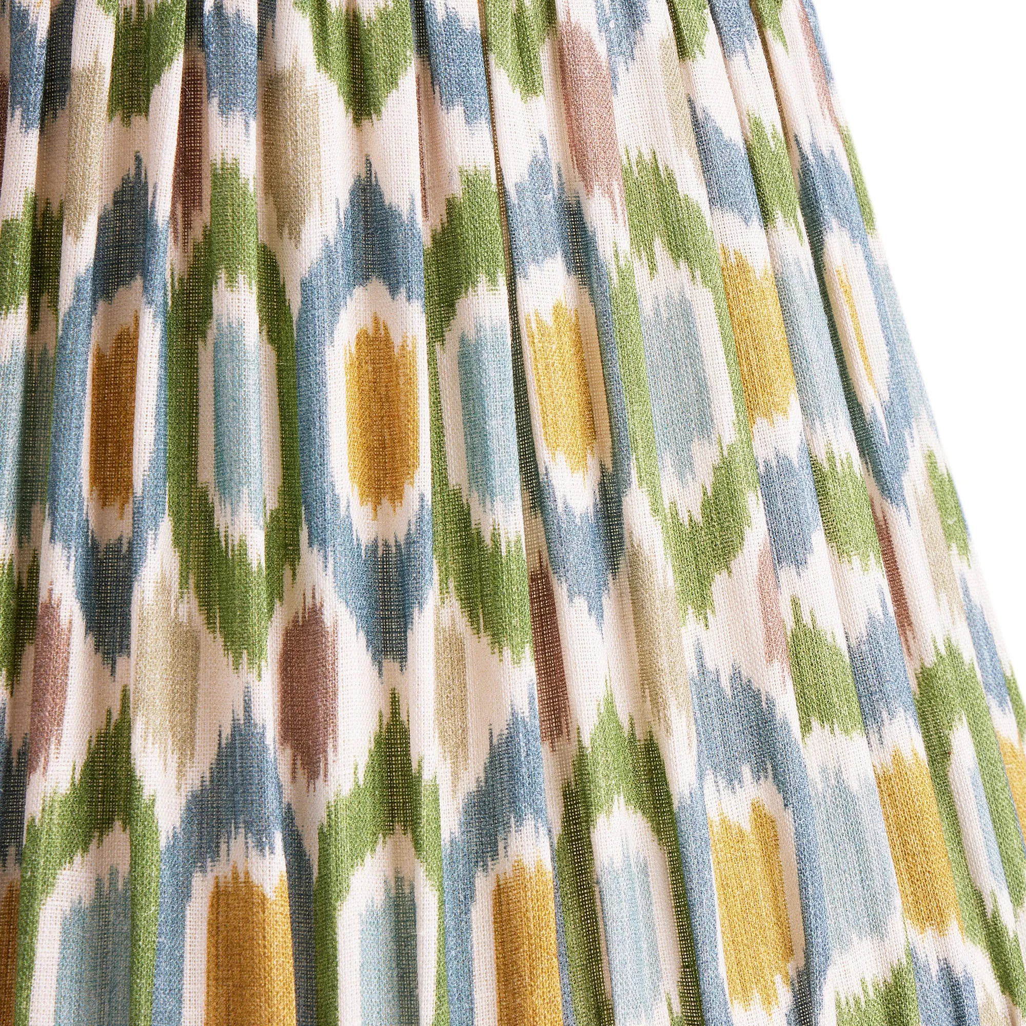 16cm empire shade in blue and green Small Ikat Spot linen by GP & J Baker