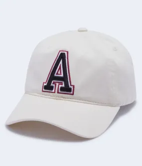 Aeropostale Mens' Large Letter Adjustable Dad Hat - White - Size One Size - Cotton - Teen Fashion & Clothing Cream