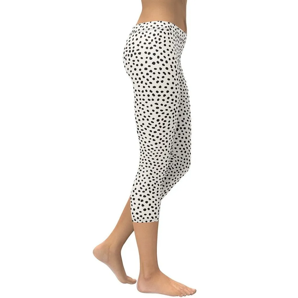 Beige Polka Dot Pattern Capris