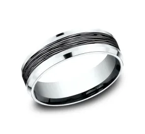 Benchmark 14k White Gold and Tantalum 7mm Band CFBP957399GTA14KW10