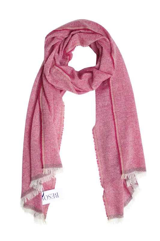 Cashmere scarf in beautiful fuchsia melange