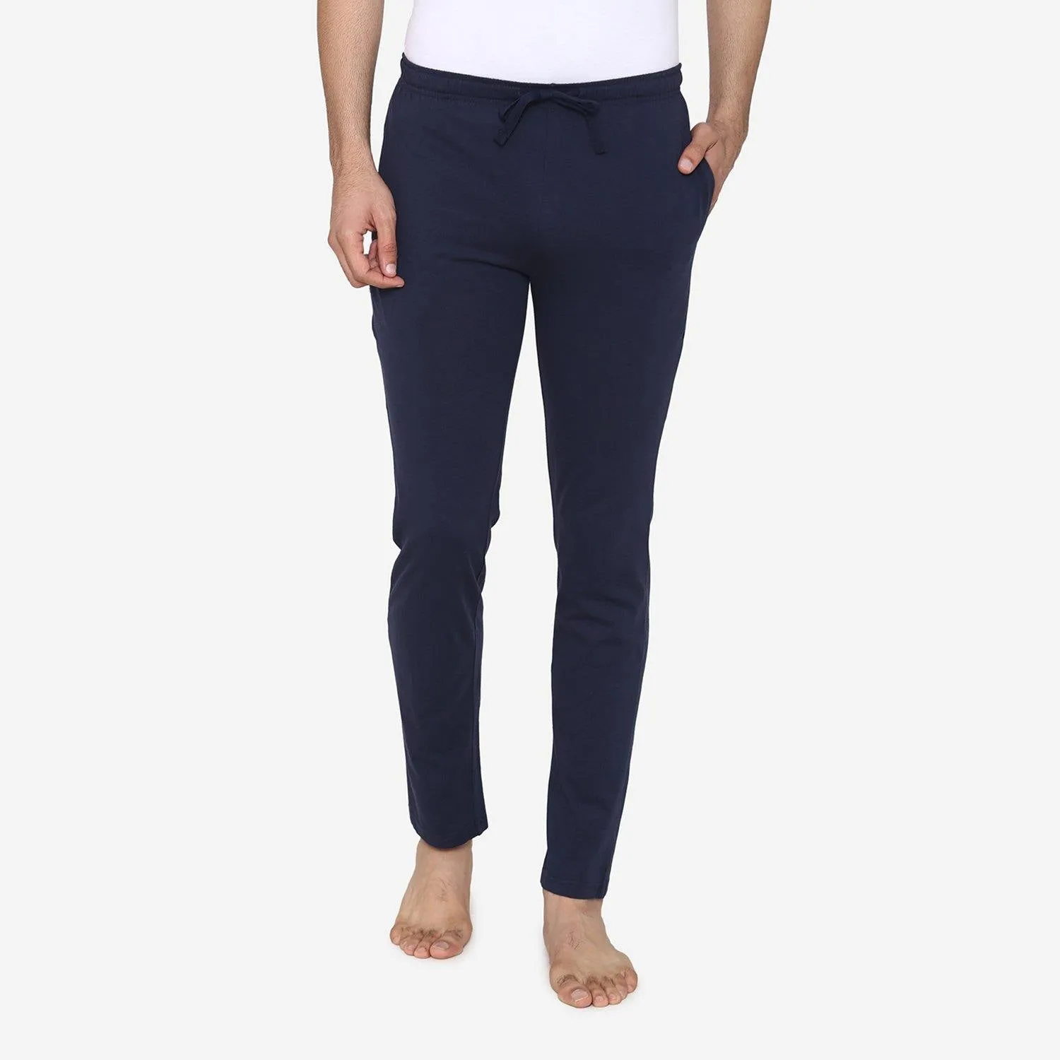 Casual Plain Knitted Lower For Men - Navy