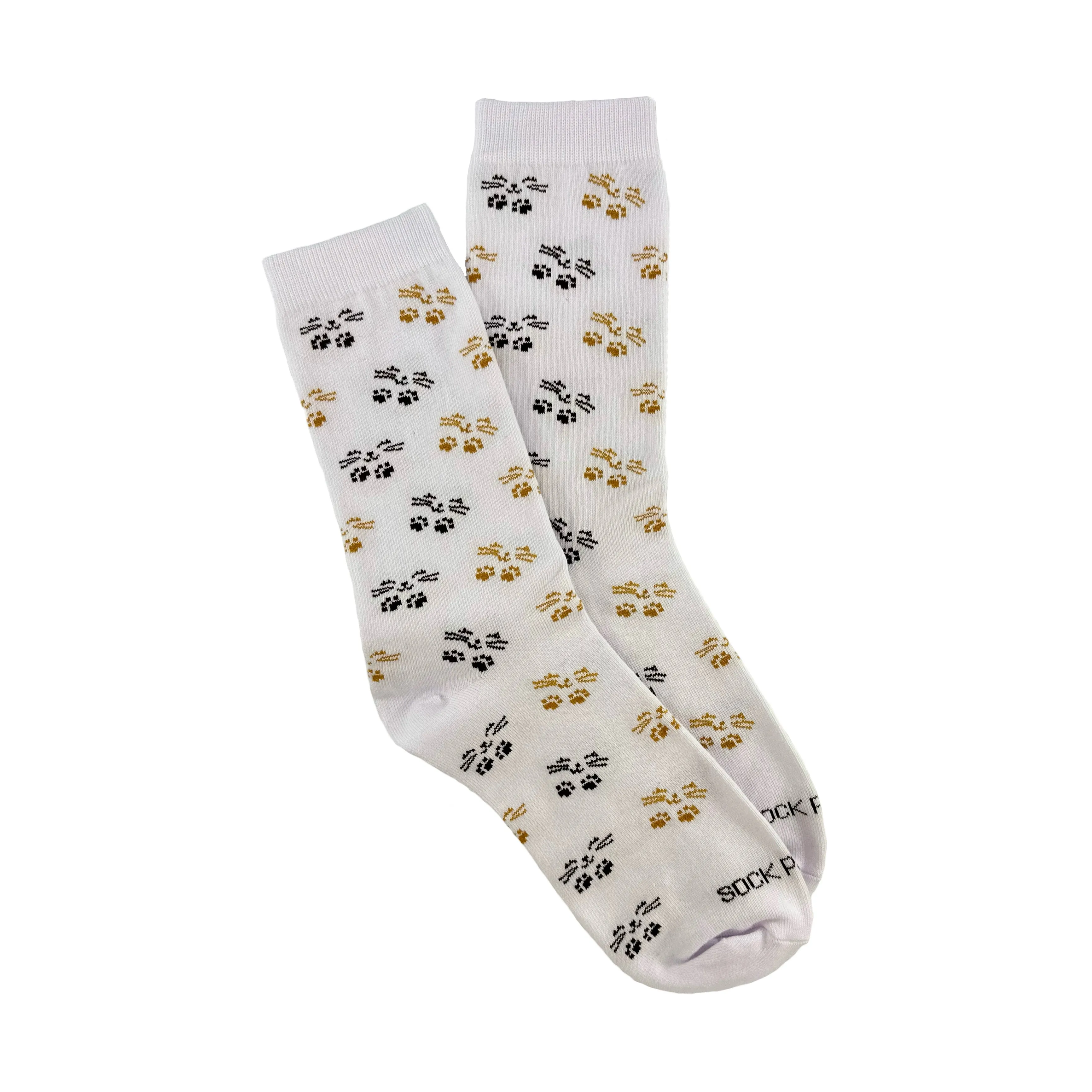 Cat Face and Paws the Sock Panda (Adult Medium - Women's Shoe Sizes 5-10)