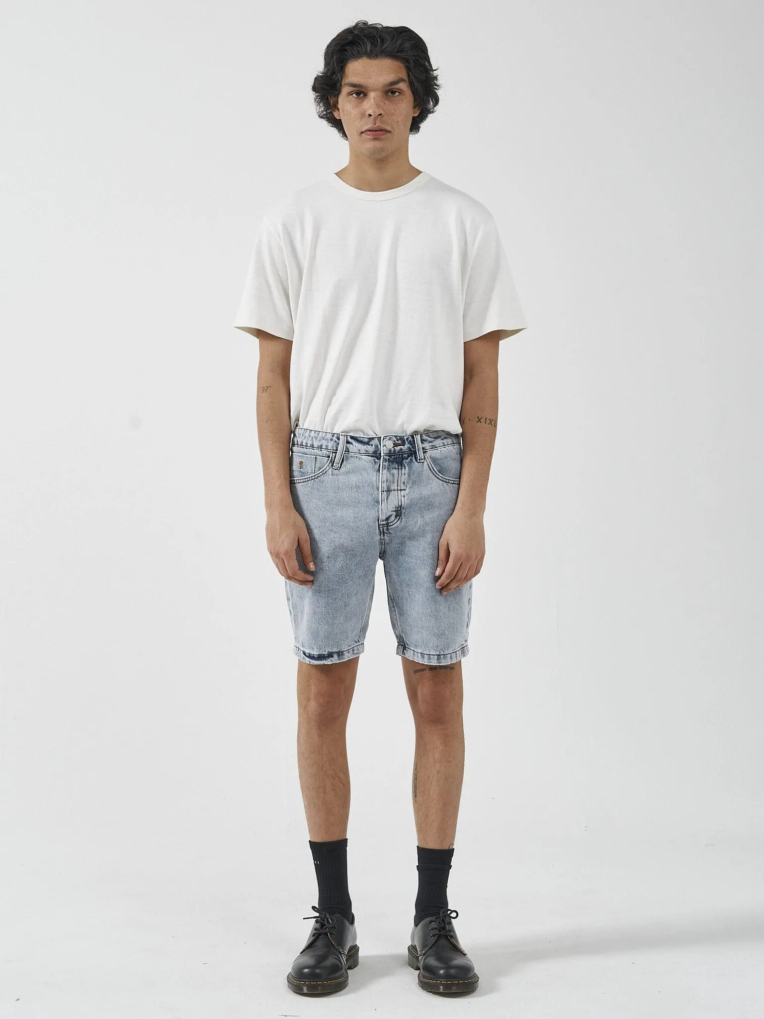 Chopped Hem Denim Short - Garage Blue