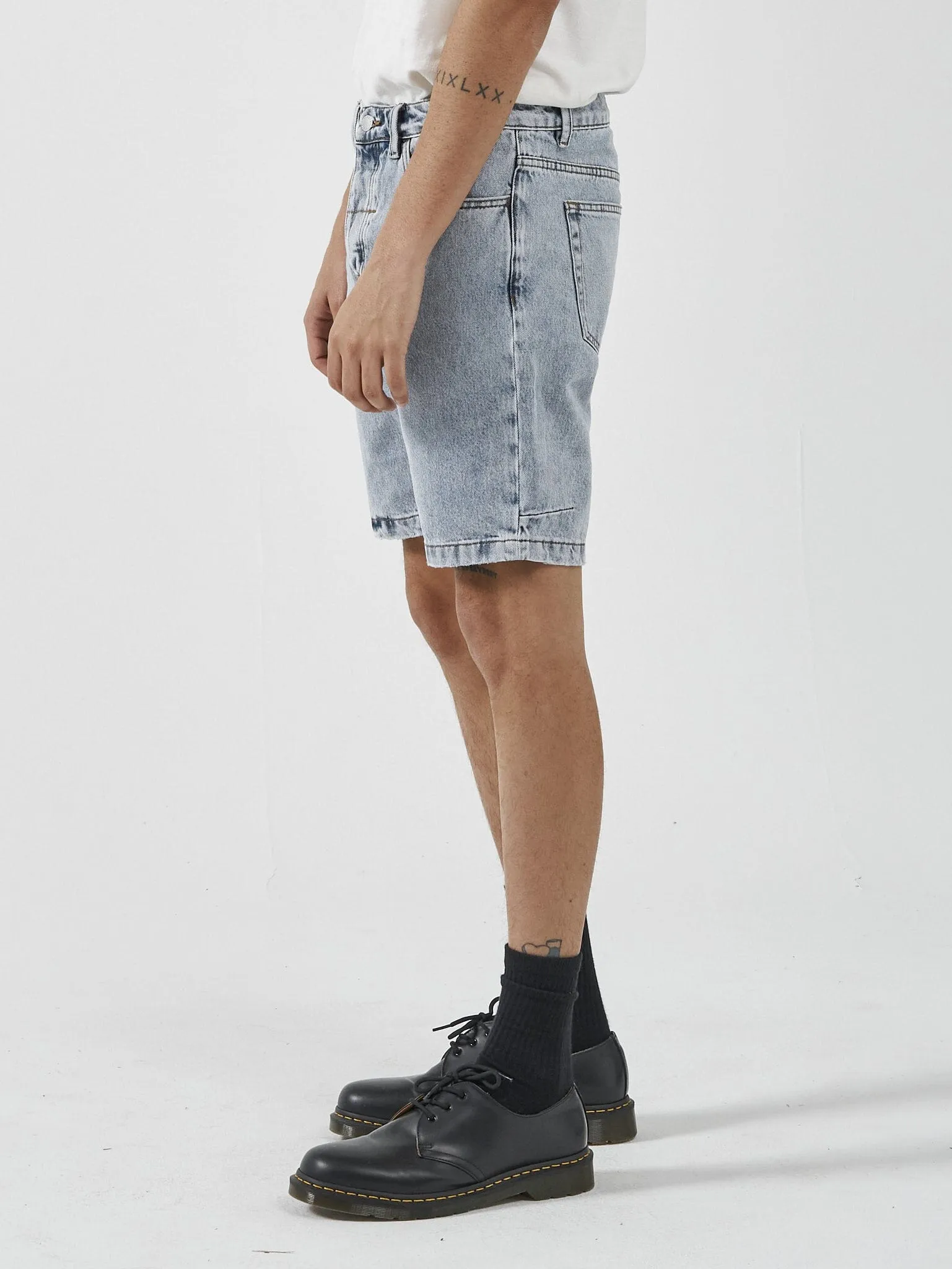 Chopped Hem Denim Short - Garage Blue