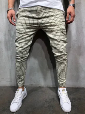 Cream Side Striped Casual Jogger Pant A146 Streetwear Jogger Pants