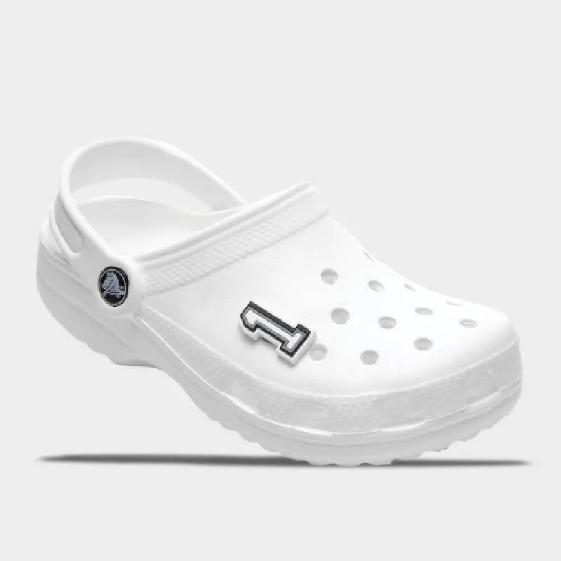 Crocs Unisex B&W Number 1 Jibbitz Black/White  _ 172427 _ Black