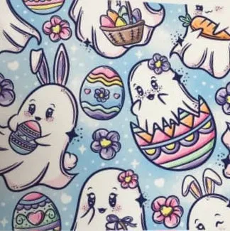 Easter Ghosties (Semi-Exclusive) - High-quality Handcrafted Vibrant Leggings