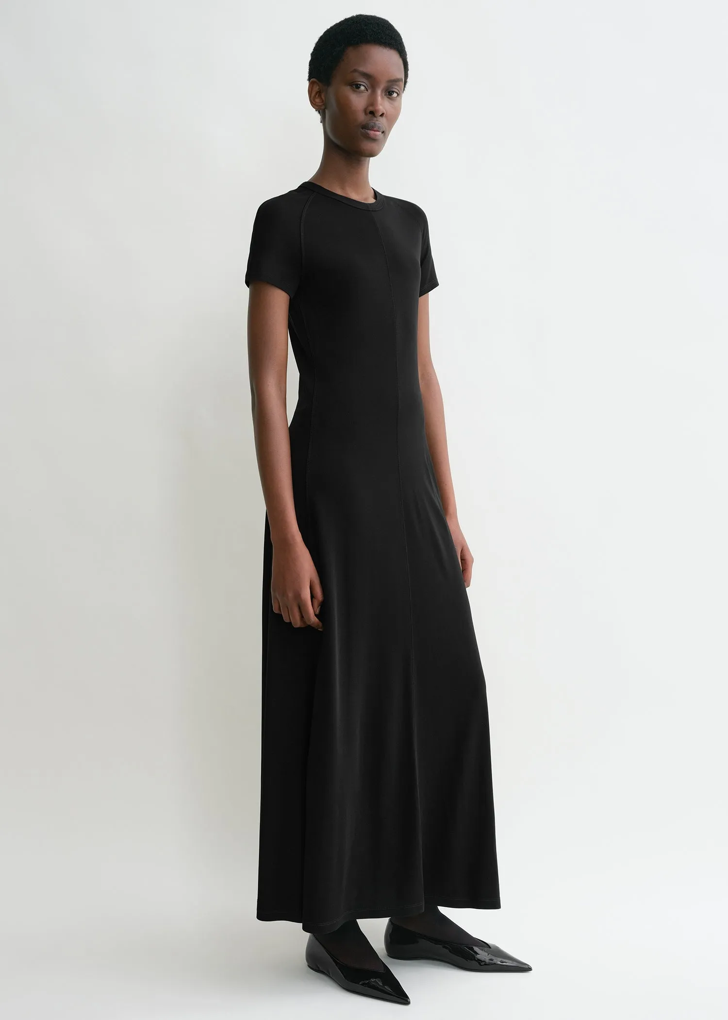 Fluid jersey dress black