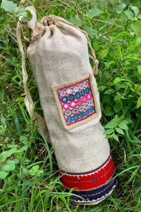 Hemp Yoga Mat Bag ⫸ Banjara Patches & Traditional Hand Embroidery