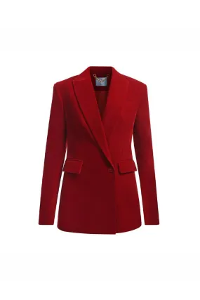 Isla Structured Long Sleeved Velvet Blazer