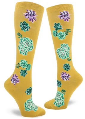 Succulent Plants Knee Socks