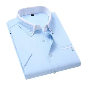 Summer Shirt Men's Short Sleeves Button Up Shirt Turn-down Collar Casual Clothing