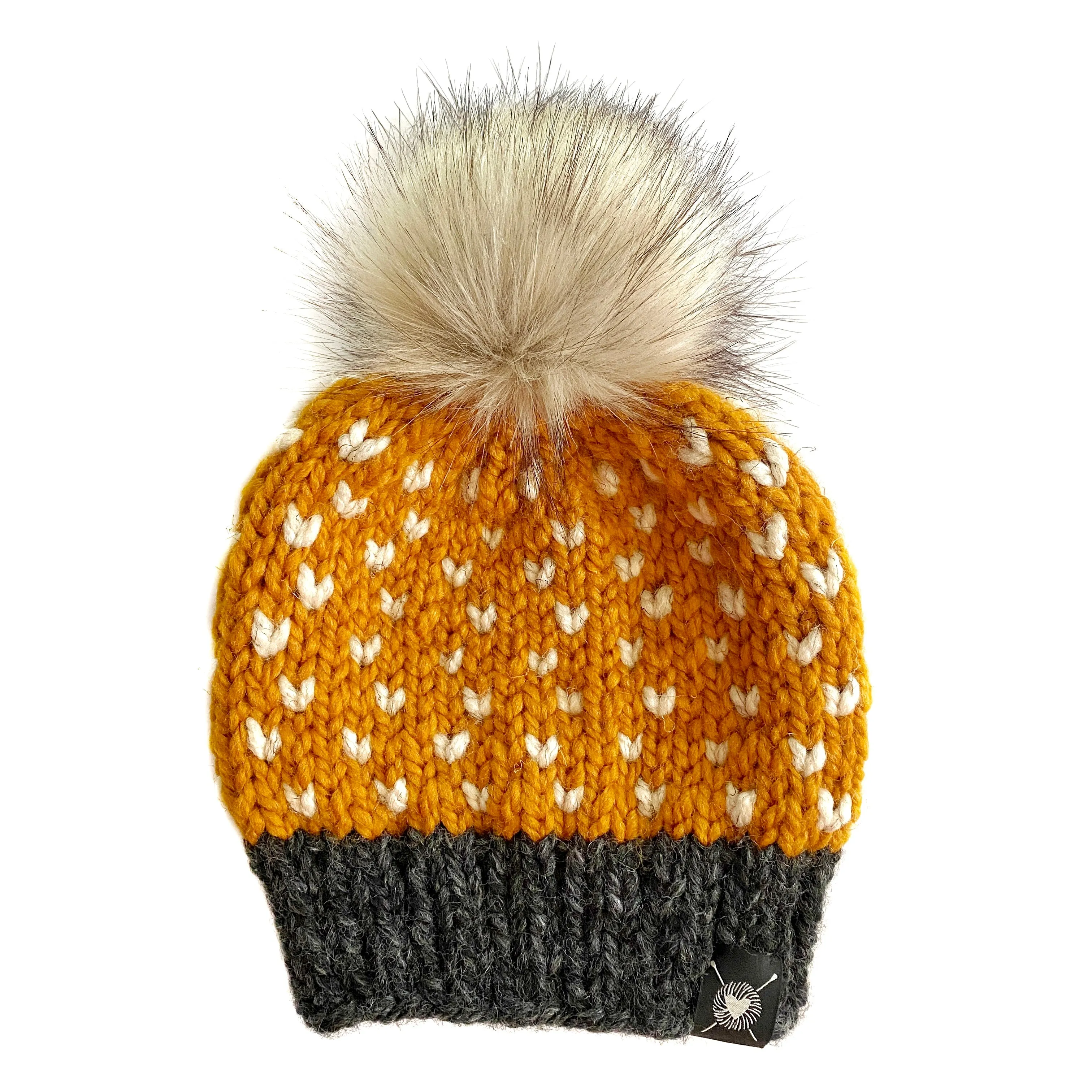 Tiny Hearts Faux Fur Pom-Pom Beanie in Wild Rumpus