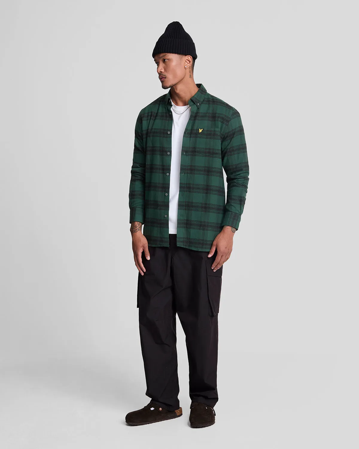 Tonal Check Flannel Shirt