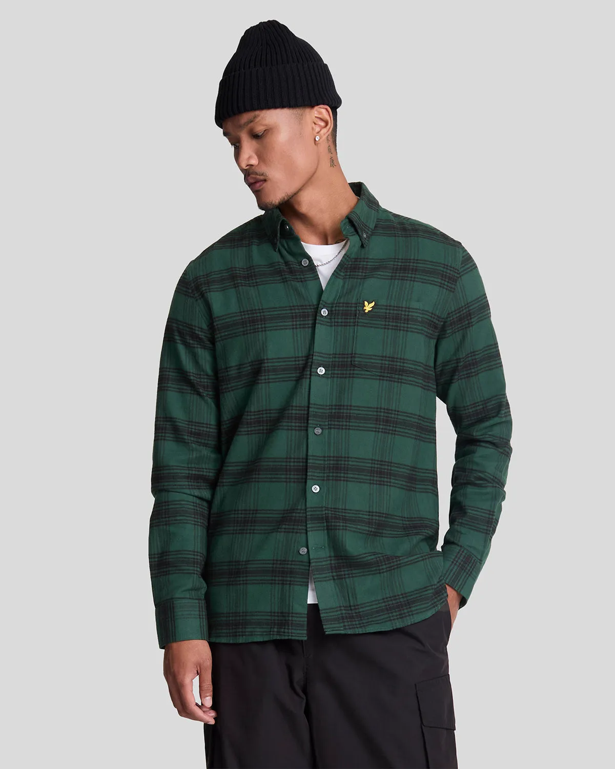 Tonal Check Flannel Shirt