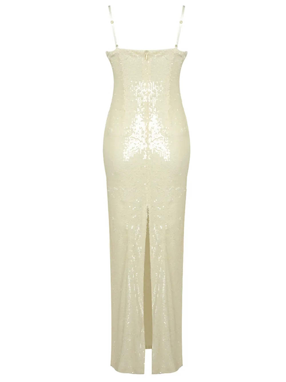 UMMA Sequins Maxi Dress in Beige